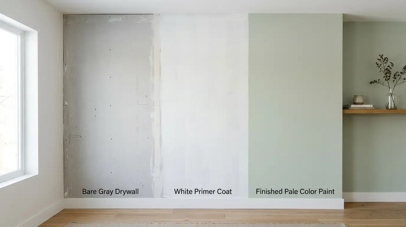 Primer being applied before painting