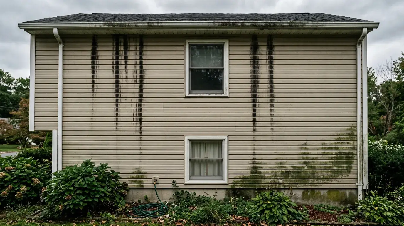 Streaks and stains on siding